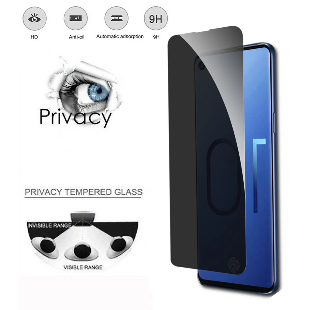 For Samsung Galaxy S10 S10 Plus Privacy Anti-Spy Screen Protector Film Full Cover Premium Tempered Glass Screen Protectors