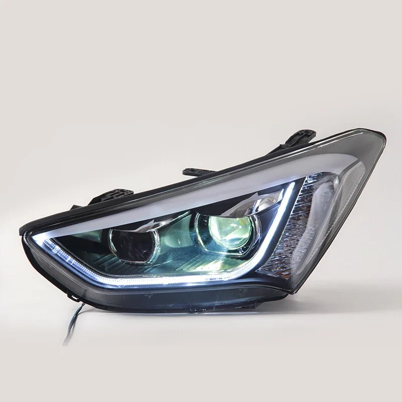 Головная лампа для Hyundai Santafe IX45 2013 2014 2015 2016 2017 Светодиодная лента фара Angel eye|Фара