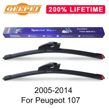 

QEEPEI Replace Wiper Blade For Peugeot 107 2005-2014 Silicone Rubber Windshield Windscreen Wiper Auto Car Accessories