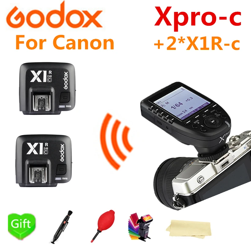 

Godox Xpro-C HSS E-TTL flash Transmitter Trigger For Canon + 2* X1R-C For V860II-C TT685 TT600 SK400II TT350 AD600Pro Flash