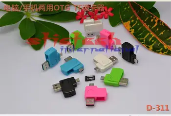

by dhl or ems 500pcs Mini OTG Card Reader OTG High Speed USB 2.0 Memory TF Card Adapter USB Reader Connection Kit For Computer
