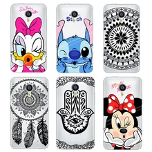 Phone Case For Meizu MX5 MX4 M2 note Soft TPU Transparent Mickey Minnie Black Floral Paisley