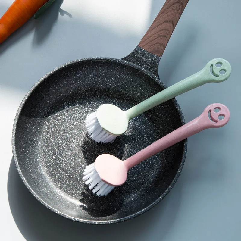 

Creative Wheat Straw Plastic Household Cleaning Brush Long Handle Wash Sink Pan Pot Dish washing Brush Home Kitchen supplies Hot