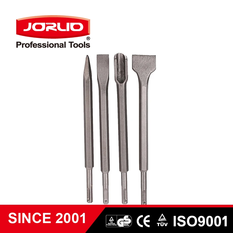

Jorlio Hammer Chisel Set 4PCS/Set 14mmx250mm High quality Hex Shank Electric Pick SDS plus Drills bit for power tools