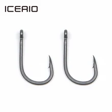 ICERIO 100PCS Matt Black Telflon Wide Gap Beaked Carp Fishing Hooks for Pop up Carp Hook