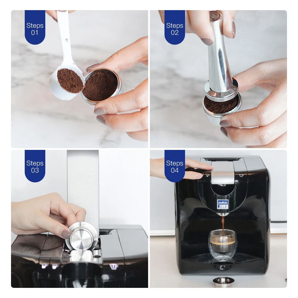 Многоразовые фильтры для кофе Lavazza синего цвета для Lavazza LB951& CB-100 машина из нержавеющей стали многоразовые кофейные капсулы Pod& Tamper