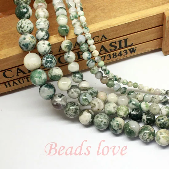 

Natural Stone Tree agates Onyx Round Loose Spacer Beads 15" Pick Size 4 6 8 10 12mm Free Shipping wholesale