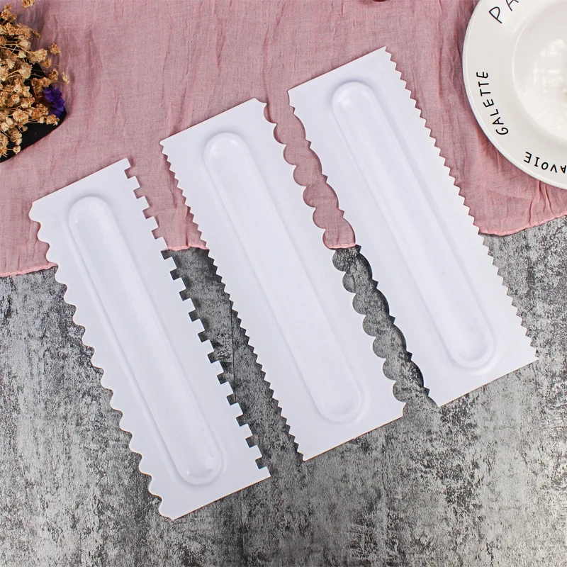 

New Cake Decorating Comb Icing Smoother Cake Scraper Pastry 6 Design Textures Fondant Spatulas Baking Cake Tool Dropshipping