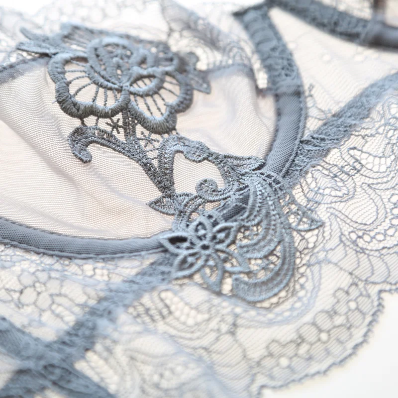 New Gather Adjusted Thin Cup Lingerie Bra Set Underwear Transparent Temptation Sexy Bra Set For Women High Waist Bra & Brief Set