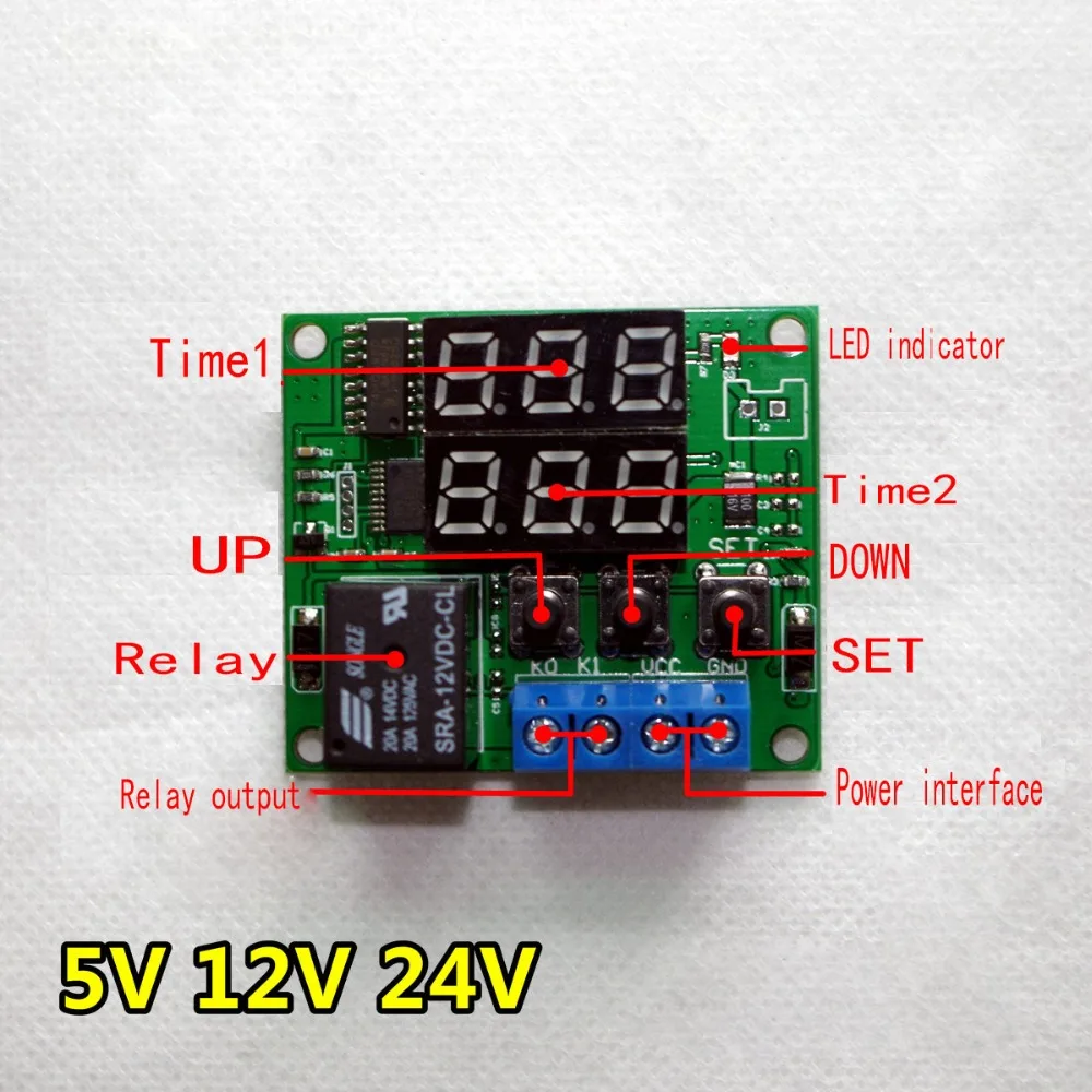 

Digital display time relay 24v 12v 5v cycle control relay 54 combinations