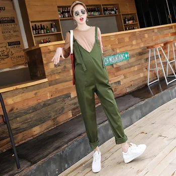 

Maternity Women New Moms Spring Casual Bib Pant 2PCS Set(T-shirt + Bib Pant) Fashion Autumn Tee & Suspender Trousers Suit