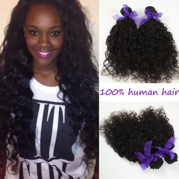 

Brazilian Water Wave Brazilian Virgin Hair Ocean Wave 2pcs Lot Brazillian Curly Wet and Wavy Human Hair Bundles Ali Hair 1b