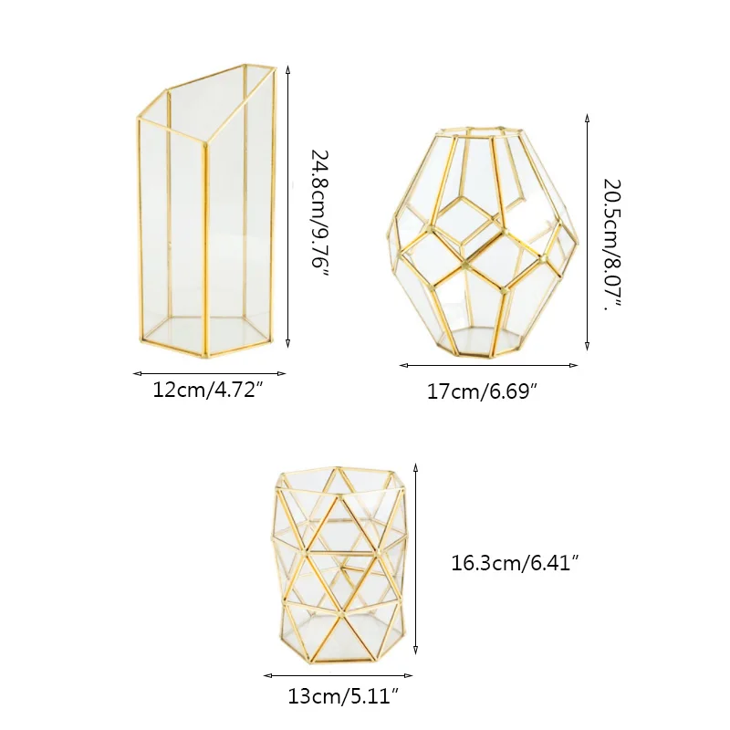 Скандинавские золотые медные полоски стеклянные геометрические вазы Цветочная композиция для хранения трубки декоративный цветок горшки Вазы