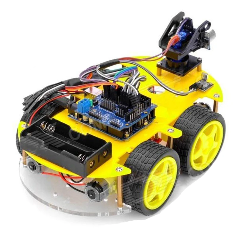 Multi function 4WD Robot Car Kits Ultrasonic Module Robot Car Assembly ...