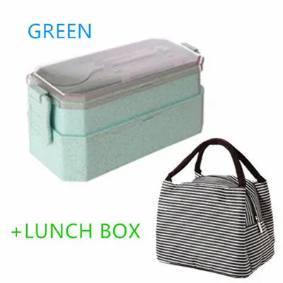 Meyjig Ланч-боксы контейнеры для еды микроволновая печь кухонные аксессуары для пикника контейнеры для еды портативный ящик для хранения еды - Цвет: GREEN1