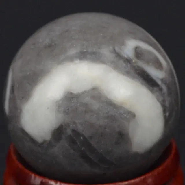 Best Price Free Shipping Natural Gemstone 29MM Shell Fossil Jasper Sphere Crystal Ball Chakra Healing Reiki Carving Crafts  With Stand