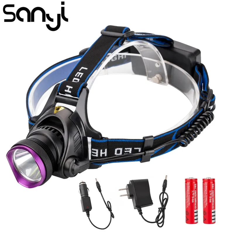 

T6 LED Headlamp Aluminum 4 Modes Headlight Head Flashlight Front Light 18650 Battery Lamp Lanterna With Car Charger AC Charger