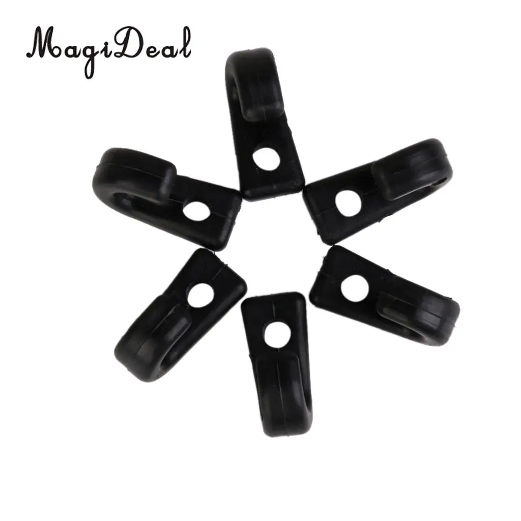 MagiDeal Hot Sale 6Pc Nylon Single Hole Lashing J-shaped Hook for Bungee Kayak Canoe Paddle Board Outfitting Rigging Replacement
