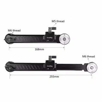 SmallRig Aluminum ARRI Rosette (Diameter 31.8mm) Extension Arm 360 Angle Adjustable 167mm to 255mm Long - 1870