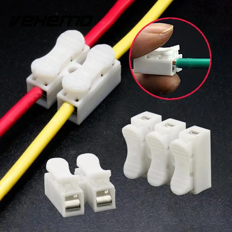 

30PCS x 2P Lamp Quick Spring Clamp Solding Cable Wire Connector Terminal Block 2Pins Electrical Cable Terminals Splice Lock Wire