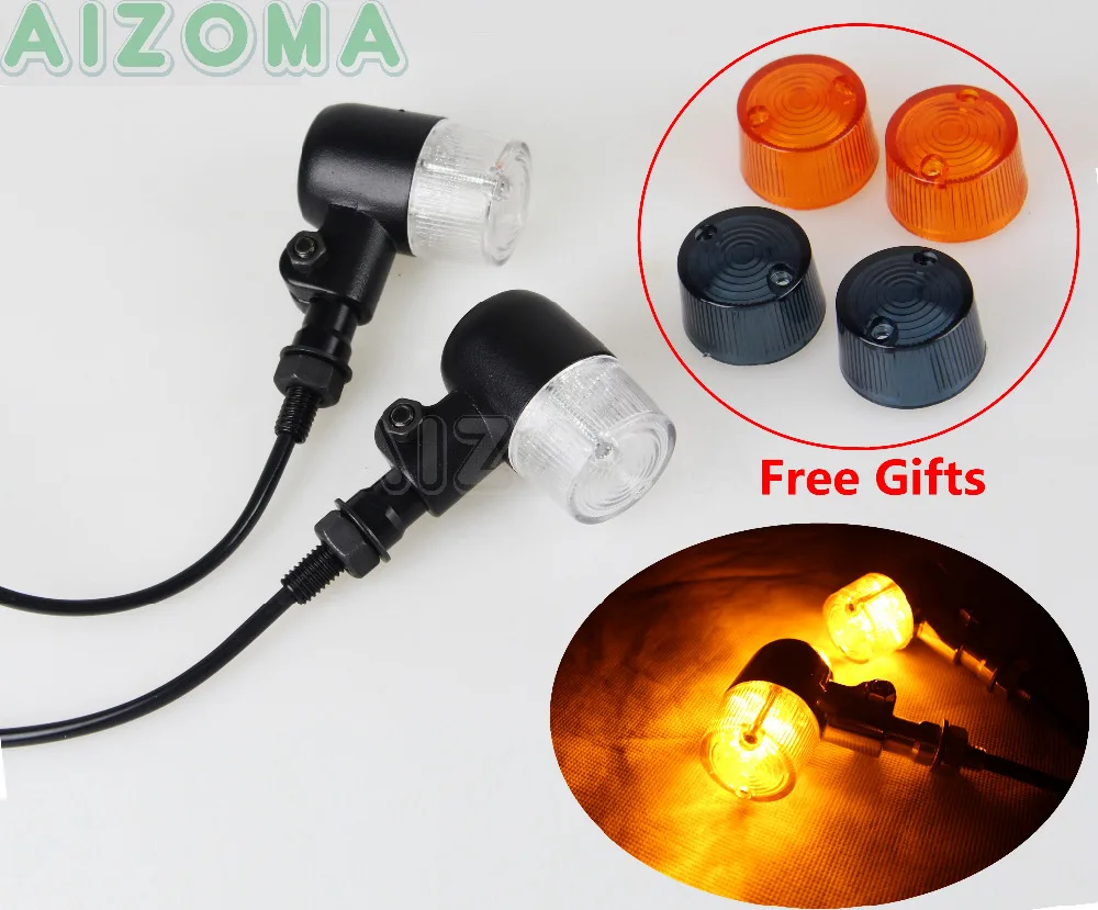

2pcs Motorcycle LED Blinker Turn Signal Light Amber Light Custom Flasher Light For Kawasaki Yamaha Harley Chopper Bobber Racer