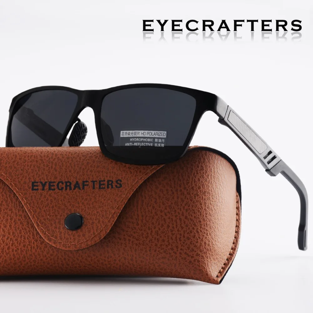 Eyecrafters Дизайнерские мужские алюминиевые поляризационные солнцезащитные очки
