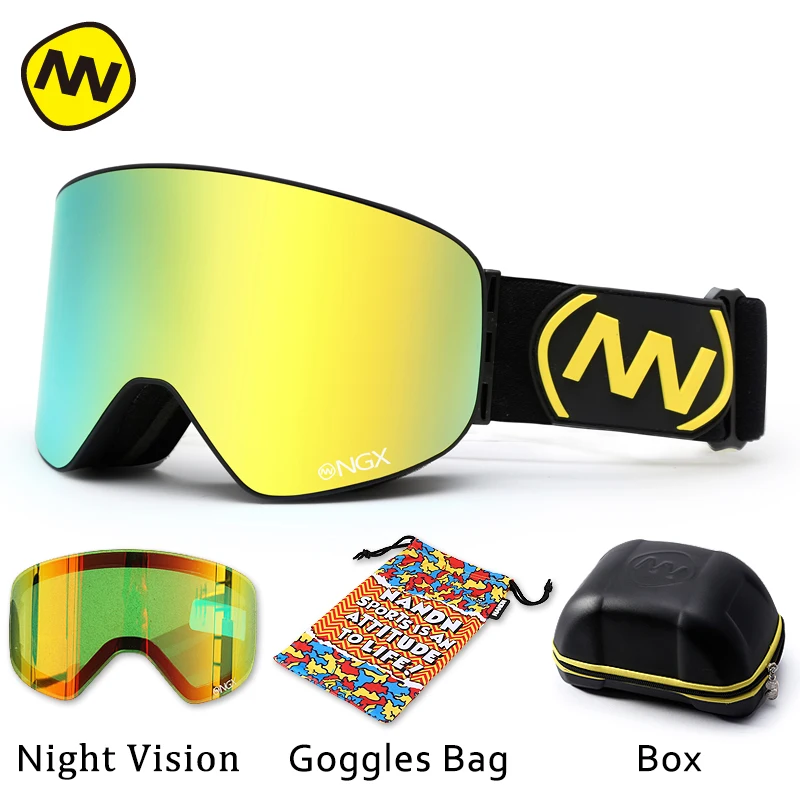 NANDN Ski goggles Skiing Eyewear Double Lens UV400 Anti-fog Adult Snowboard Skiing Glasses Women Men Snow Eyewear