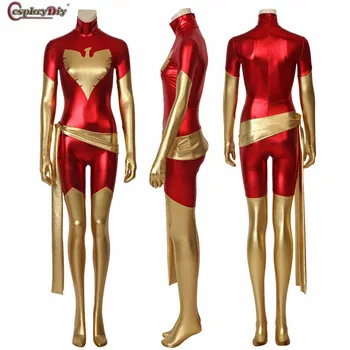 

Cosplaydiy Movie X-MEN Dark Phoenix Cosplay Jumpsuit BodySuit Zentai Adult Women Halloween Costume Carnival Outfit Custom Made