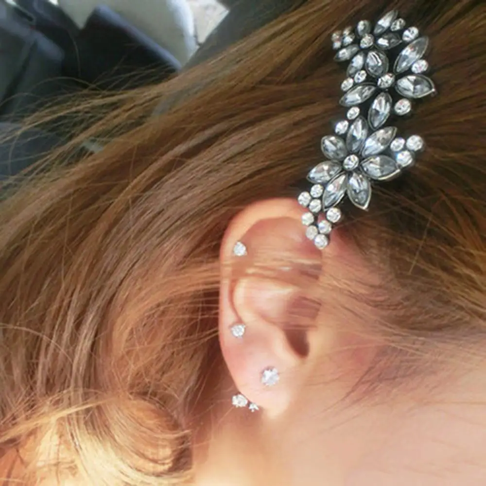 New Arrival 1x Women Wedding Retro Crystal Rhinestone Flower Headband Hairpins Hair Clip HOT