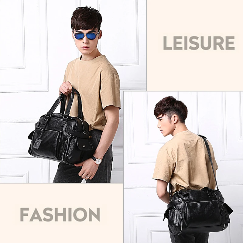 Brand Designer Travel Bag Leather Handbags Men's Casual Tote For Men Large-Capacity Portable Shoulder Bags Big Package_voghion.com