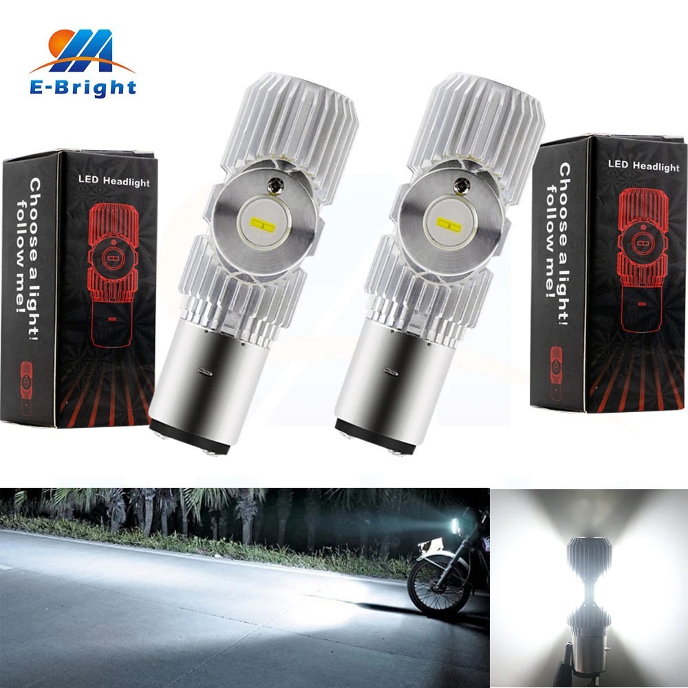 2PCS 9 80V BA20D H6 Led Motorcycle Headlights Electric Cars Driving