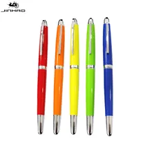 Дешевая цена продвижение Jinhao 606 Высокое качество Серебряный зажим роллербол ручка 0,7 мм Металлические Шариковые Ручки для письма для офиса поставки