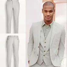 Деловой мужской костюм из 4 предметов(куртка+ брюки+ жилет+ галстук) таможенные сделал Нотч две кнопки модные смокинги Slim Fit высокое качество