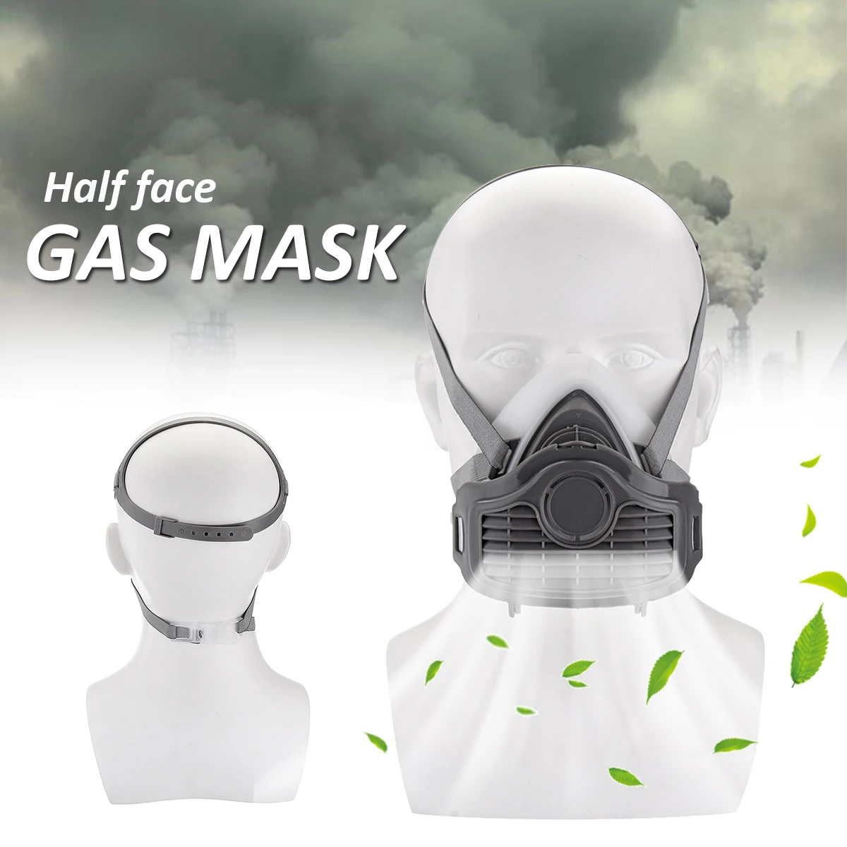 

Safety Respiratory Gas Mask Half Face Filter Anti-Dust Smoke Protective Mask for Painting Spraying Industrial Pesticide Chemical