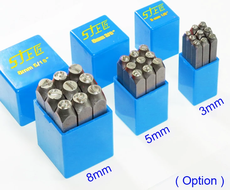 3 мм(1/") 4 мм 5 мм(3/16") 6 мм(1/") 8 мм 5/16" 10 мм 12,5 мм стальной металлический штамп с номером Штамп 4 мминга набор
