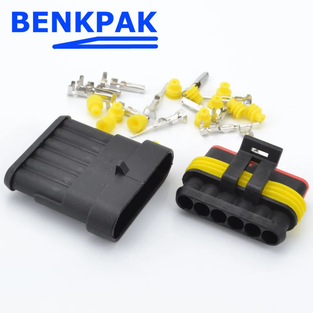 BENKPAK 6P auto waterproof automotive Wire Connector Plug 6 Pins Electrical Car connector for