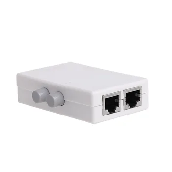

New Mini 2 Port AB Network Manual Sharing Switch Box 2In1/1In2 RJ45 Network/Ethernet hot