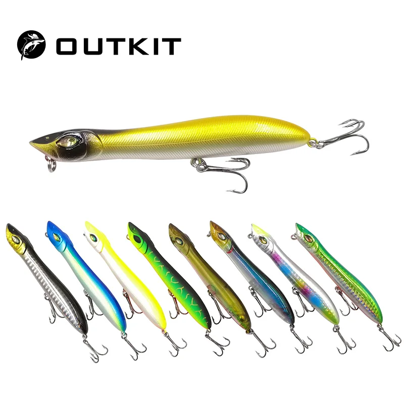 OUTKIT 1 piezas 10,5 m/10g pesca señuelo cabeza de serpiente Popper cebo de plástico duro cebo de pesca señuelo Peche iscas Artificial Para Pesca