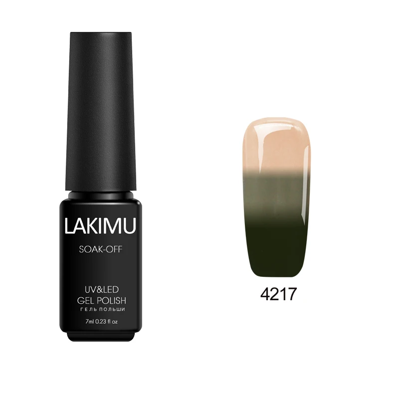 Lakimu УФ-гель для ногтей длительное изменение температуры Цвет УФ-гель для ногтей смола замочить от термогель лак для ногтей, маникюр - Цвет: 4217