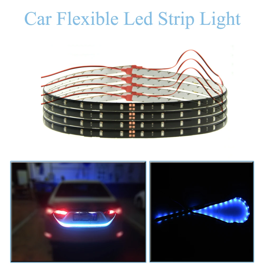 1Pcs LED Strip Christmas Car Auto Decorative Lights 12V 3825 SMD 30Cm Daytime Running Light Waterproof Lamps | Автомобили и