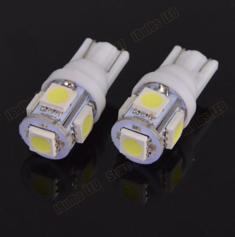 

10Pcs Wholesale High Quality T10 5 SMD LED 5050 5SMD 5LED W5W 168 194 White Auto Car Side Led Lighting Light Lamp Bulb DC12V