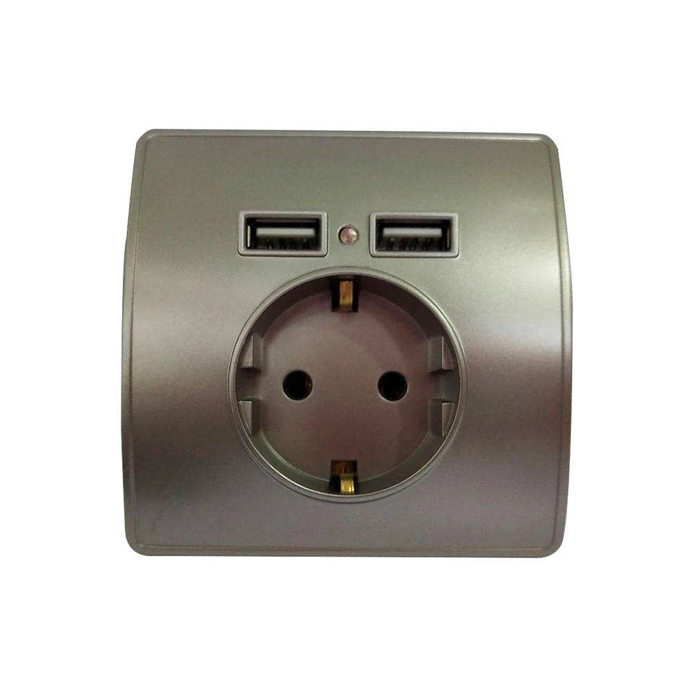 

Electric Socket Switch Power Charging Wall Charger Adapter High Quality 5V 2A EU plug Dual Usb Port 2019