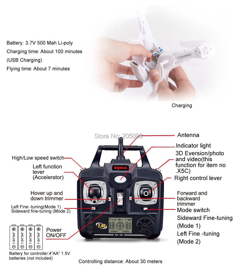 Syma X5C RC Квадрокоптер с HD 2G камерой 2,4G 4 канала 6 осей гироскоп Дрон пульт дистанционного управления Квадрокоптер X5C самолет