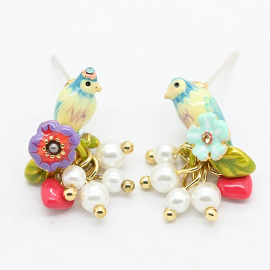 Les nereides bird earrings clearance