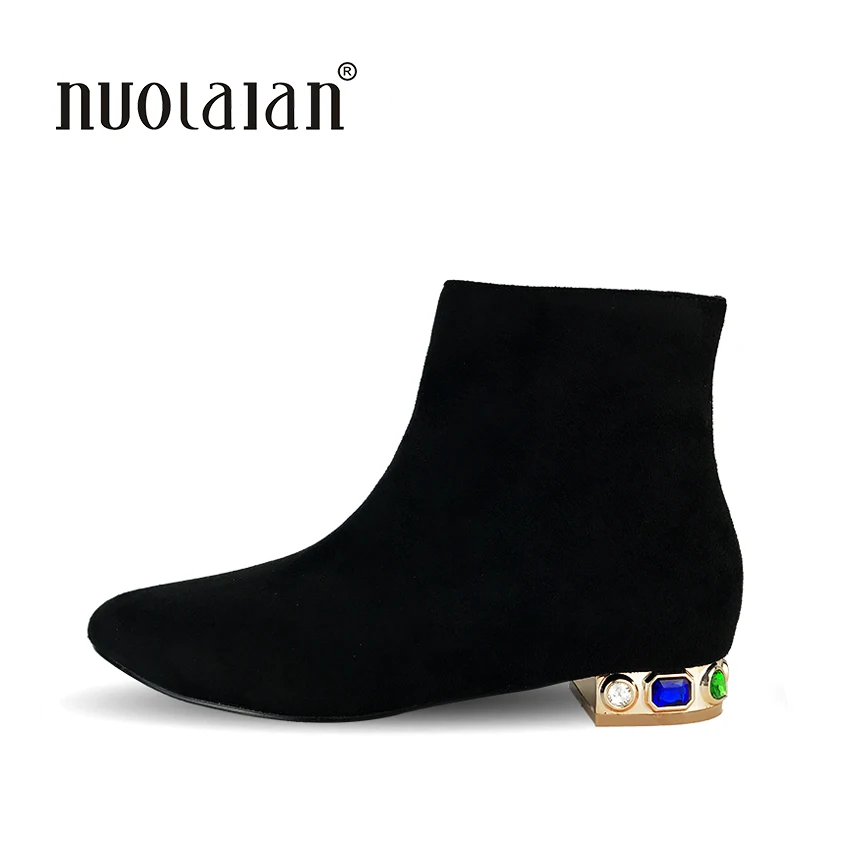 

New Fashion Women Boots European Style Black Ankle Boots Round Toe Boots For Women Autumn Winter Woman Shoes With Warm