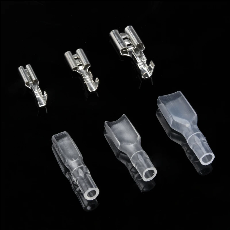 120/270pcs 2.8mm/4.8mm/6.3mm Female/Male Spade Terminals Connectors Crimp Terminals With Insulating Sleeve Assortment Set