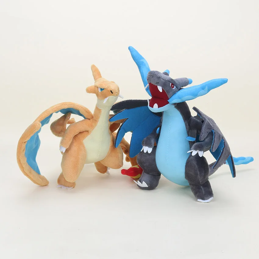 Charizard плюшевые игрушки Аниме Мега Блестящий XY синий и желтый Эволюция мягкие