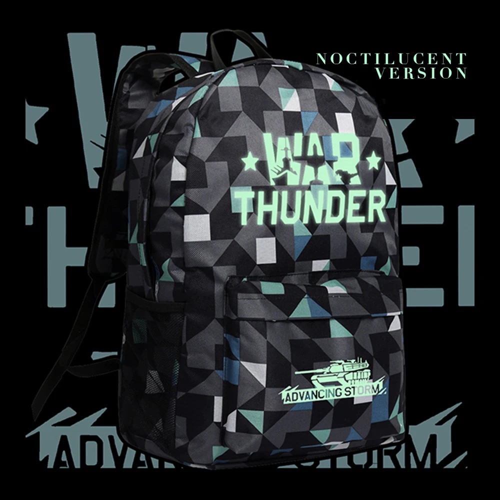 

Zshop War Thunder Backpack Light in Dark PC Game Subjet Design Shoulder Bag for Teenagers Daypack