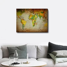 World Map Canvas Print Art The Map of the World Posters And Prints Dorm Office Decor Modern Wall Art Picture Painting Decoration the modern world