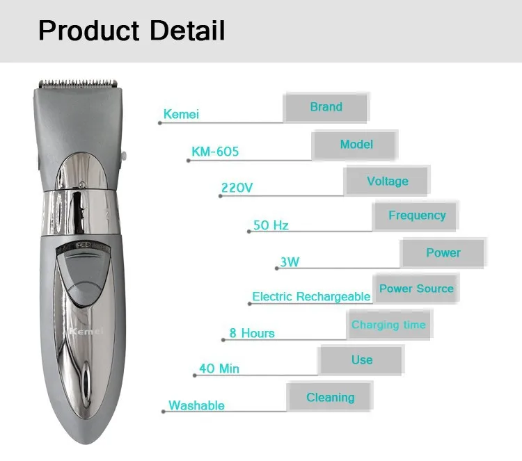 Kemei профессиональная машинка для стрижки волос Электрический триммер для волос водонепроницаемый станок для бритья волос Стрижка волос борода электрическая бритва
